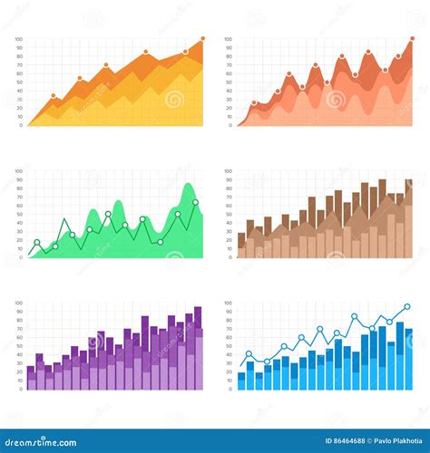 Vector Graphs Charts With Flat Elements Infographic For Business