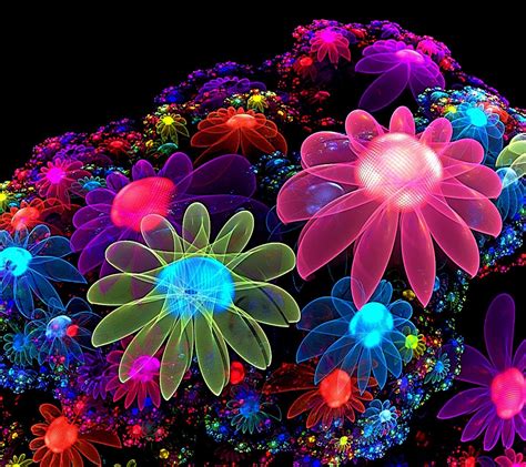 Wallpaper Colorful Digital Art Fractal Flowers Color Flower