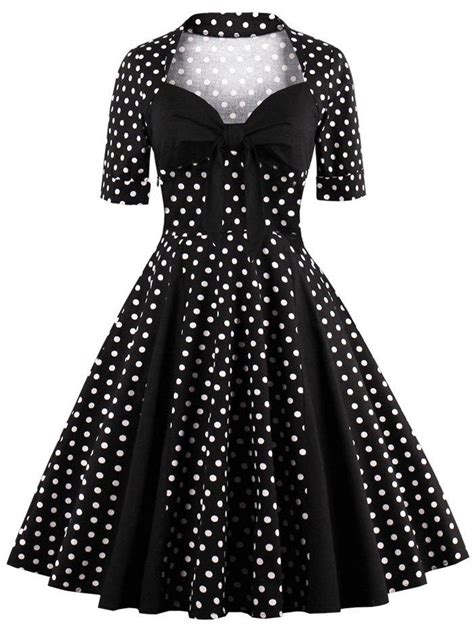 [21 off] sweetheart neck polka dot vintage dress rosegal