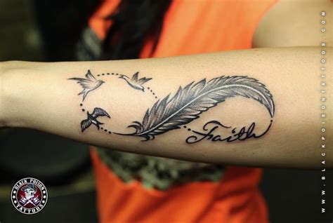 infinity with feather tattoo feather tattoo black feather tattoo design feather tattoos