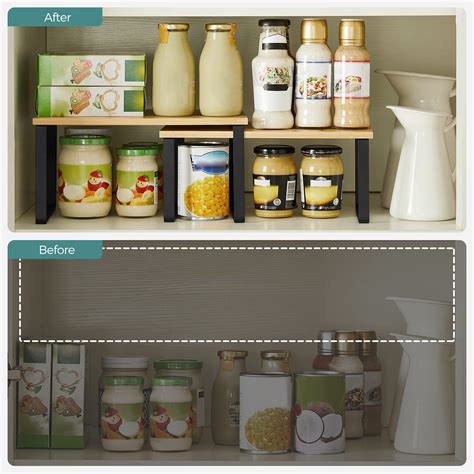 Buy Songmics Cabinet Shelf Organizers Set Of 2 Kitchen Counter Shelves