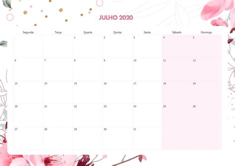 Calendário Julho 2020 Para Imprimir Com Feriados Best Holiday