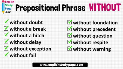 This page includes lots of examples of prepositional phrases, a few writing tips, and an interactive exercise. 11 Prepositional Phrase WITHOUT Examples