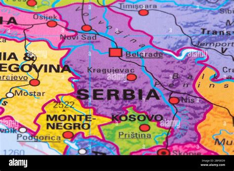 Europa Karte Von Serbien Stockfotografie Alamy