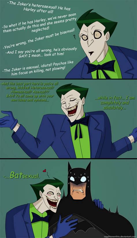 the joker and batman like characters are depicted in this comic strip with captioning below