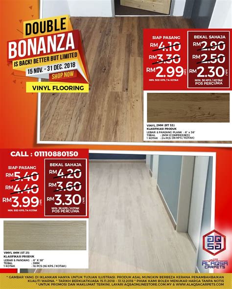 Luxury vinyl flooring planks / pvc flooring best promo flooring.lantai kayu promosi murah malaysia. On customers Demand Double Bonanza is back with the lowest ...