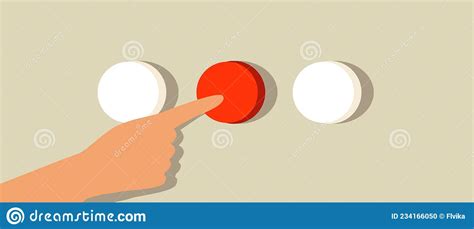 Button Selection Isolated Hand Flat Vector Illustration And Stocks