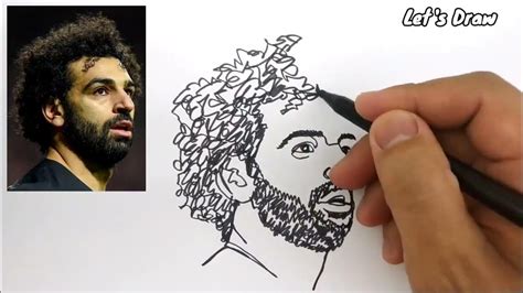 One Line Draw Mohamed Salah Football Player From Egypt How To Draw