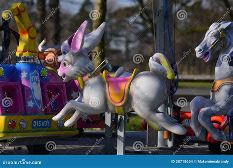 Fairground Ride Carousel Bunny Rabbit Stock Photo Image Of Animal