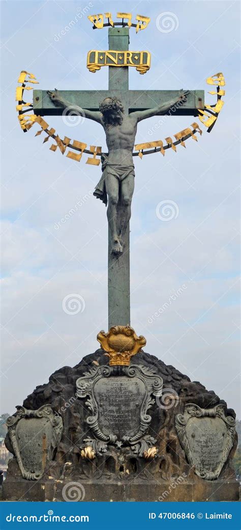 Inri Stock Photo Image Of Karlov Prague Cesky Statue 47006846