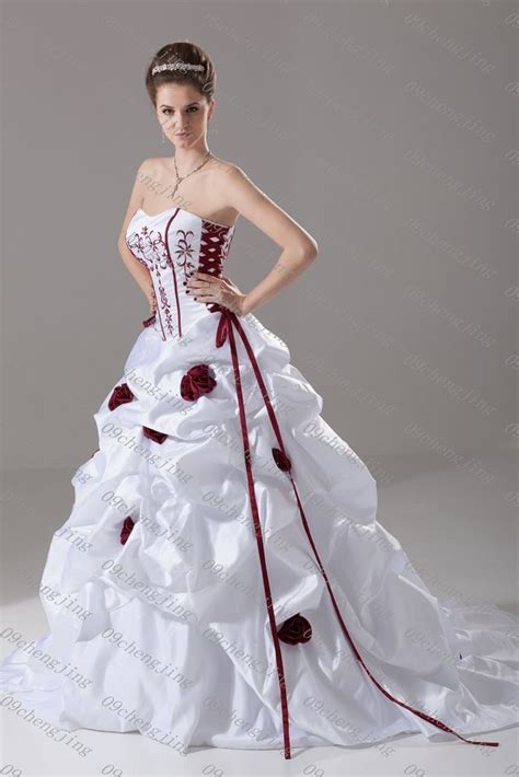 Whiteandred Wedding Dressbridalgo Wn Customandplus Siz E In Clothing