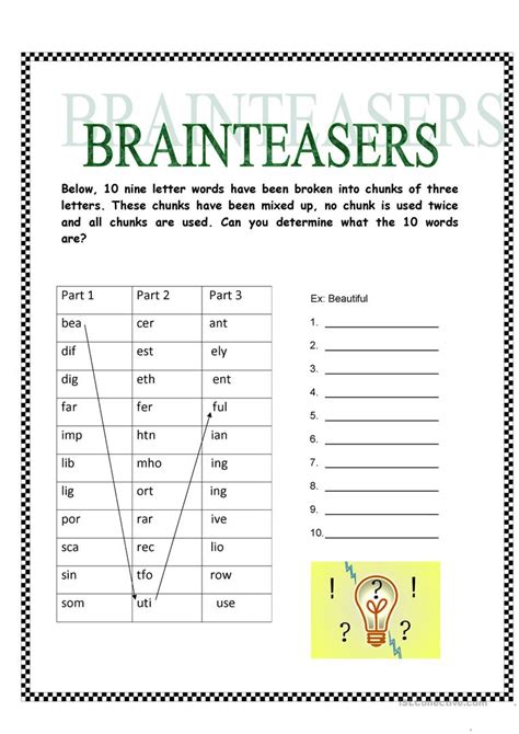 Brain Teasers For Kids Worksheet 5 Free To Print Pdf File Brain