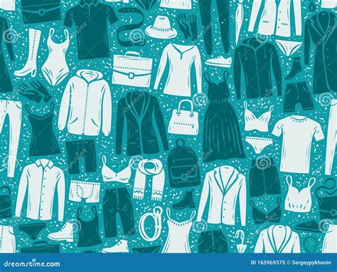Fashion Seamless Background Or Pattern Clothes Vector Illustration