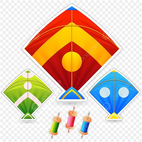 Makar Sankranti Kites Vector Png Images Colorful Kites With Manja For Makar Sankranti Kites