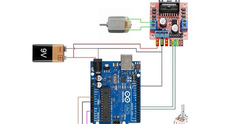 Dc Motor Controlled By Potentiometer Using Arduino And L298n Wired