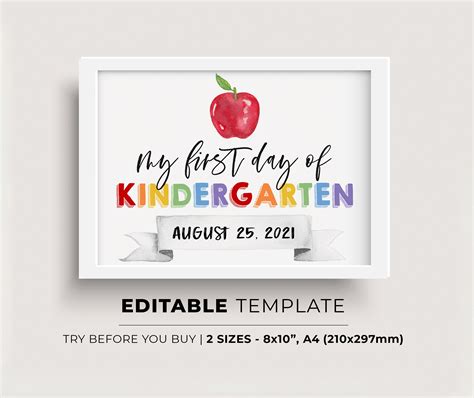 First Day Of Kindergarten 2021 2022 First Day Of School Etsy España