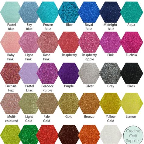 Fine Glitter Fabrics Colour Chart