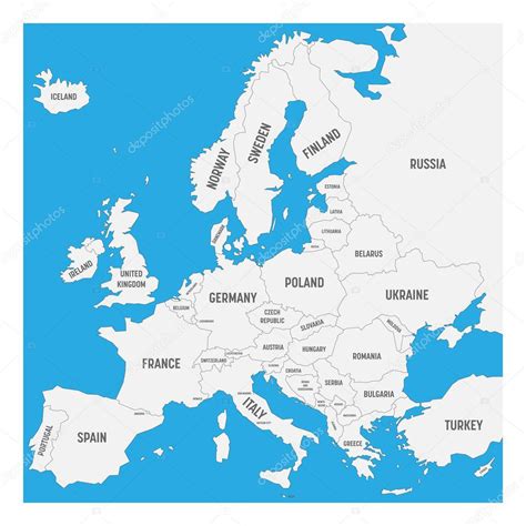 Regiones De Europa Mapa Politico Con Paises Individuales Vector Images
