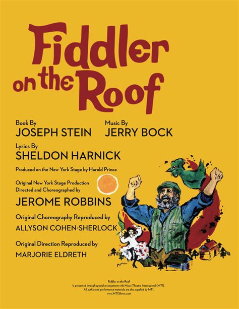 Fiddler On The Roof Tickets Cab Calloway School Of The Arts