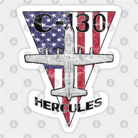 C 130 Hercules Military Airplane Patriotic Vintage C 130 Sticker