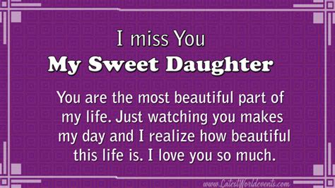 missing my daughter status and special daughter quotes
