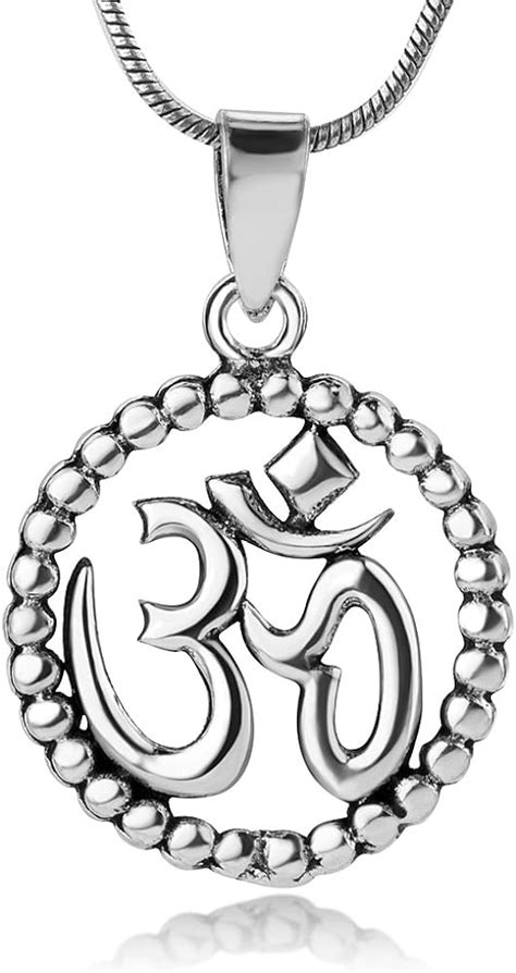 Stainless Steel Aum Om Ohm Sanskrit Symbol Amulet Buddha Pendants Necklaces