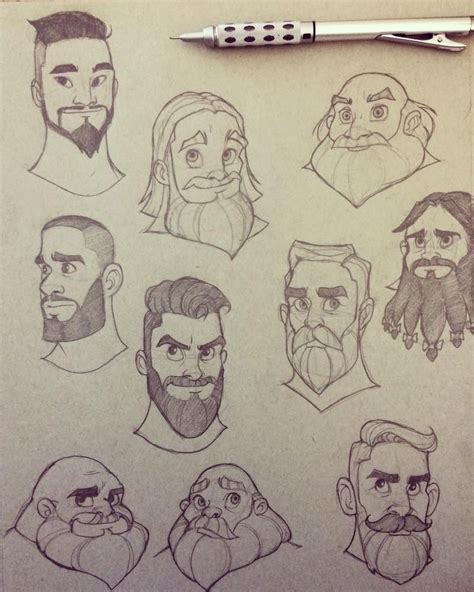Beard Sketches By Chrissiezullo Cartoon Character Design Character