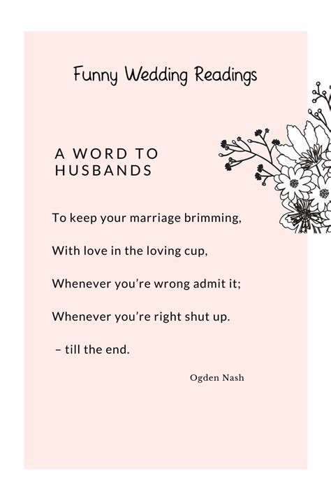 23 Funny Wedding Readings You Will Love KISS THE BRIDE MAGAZINE