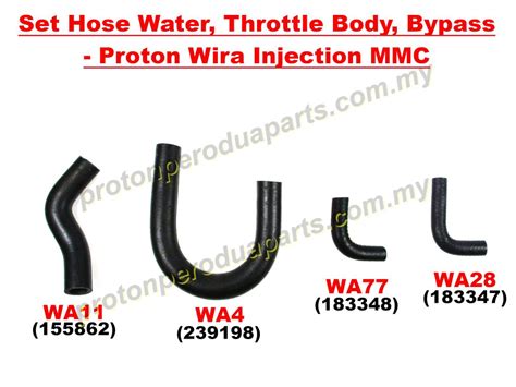 Set Hose Water Throttle Body Bypass Hos Proton Wira Satria Carburetor Injection Mmc Vdo 1 3 1