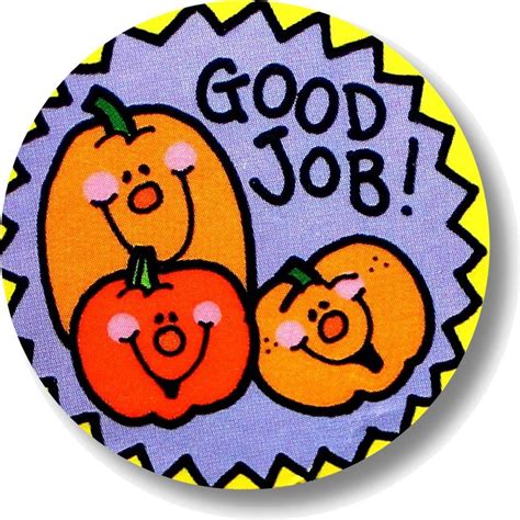 Good Job Pumpkins Motivational Sticker Reward Stickers Clip Art