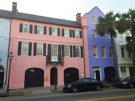 Historic Rainbow Row Charleston Sc Editorial Photography Image Of