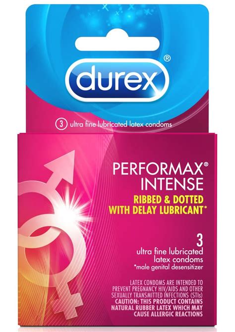 Durex Performax Intense Ribbed And Dotted Lubricated Latex Condoms 3