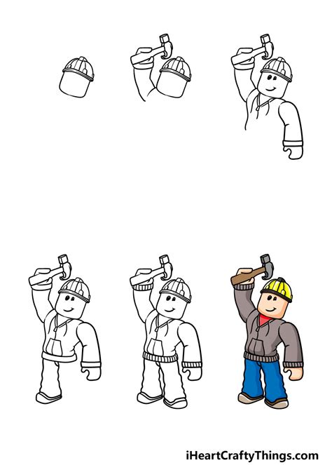How To Draw Roblox Characters Step By Step Drawings F