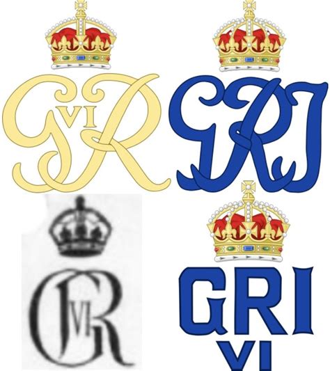 Variants Of The Royal Cypher Of Hm King George Vi British Crown