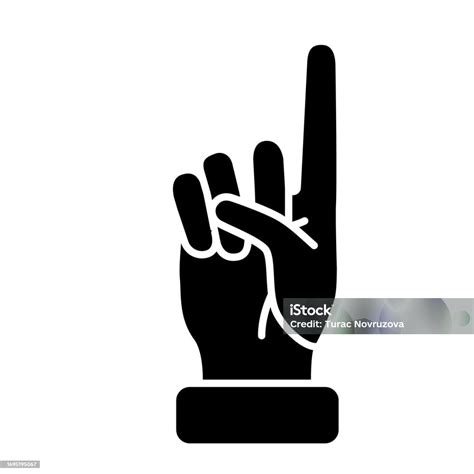 One Finger Up Solid Icon Hand Gestures Concept Attention Hand Gesture