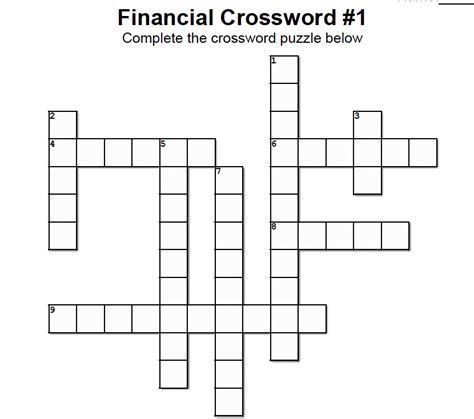 Financial Crossword Puzzle Shepherd Financial Partners