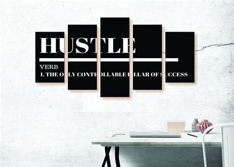 Hustle Canvas Set Quote Wall Decor Quote Wall Print Quote Etsy