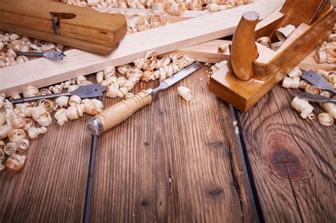 Tools For Woodworking Stock Image Image Of Leather Planks 76650767