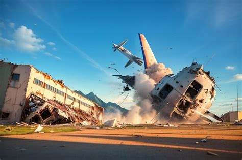 Premium Photo 911 Plane Crash Into Building Crash Explosion Disaster