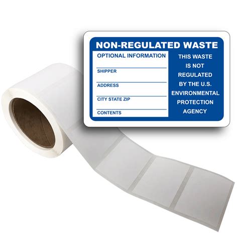 Roll Of Labels Non Regulated Waste Optional Information Mil Poly
