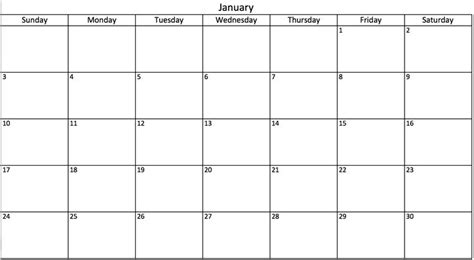 Printable Blank Monthly Calendar Excel Templates Calendar Templates
