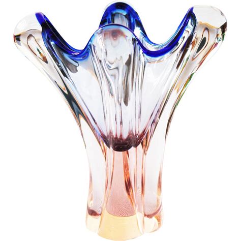 Vintage Blown Glass Flower Vase 1960s