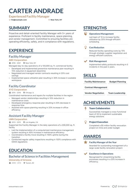 5 Facility Manager Resume Examples And Guide For 2023