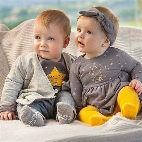 Cute Baby Boy And Girl Twins