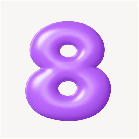 8 Number Eight 3d Purple Premium Psd Rawpixel