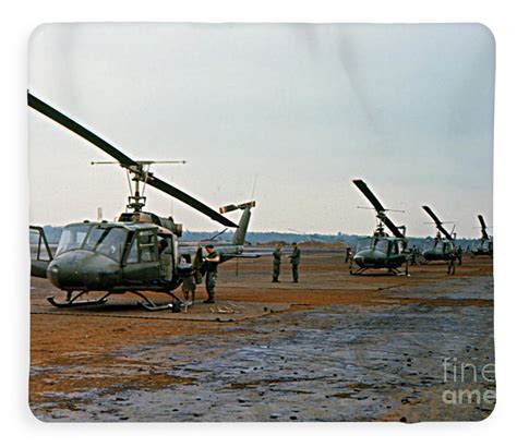 Huey Bell Uh 1 Iroquois Helicopter Pleiku Vietnam 1969 Fleece Blanket