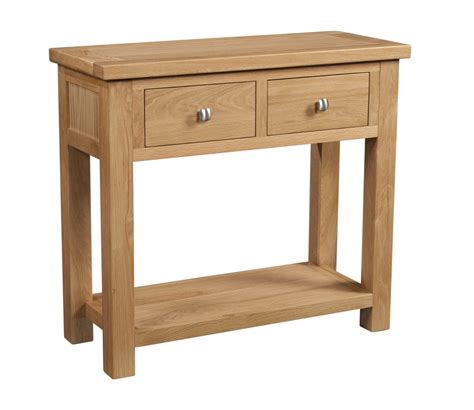 Dorset Oak 2 Drawer Console Table Edmunds And Clarke Furniture