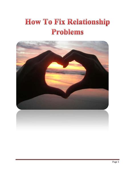 How To Fix Relationship Problems