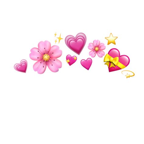 Heartmeme Crown Heartcrown Sticker By Boredd Emoji Flower Overlays