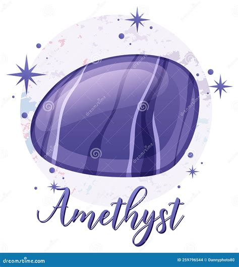 Amethyst Gemstone With Text Stock Vector Illustration Of Words